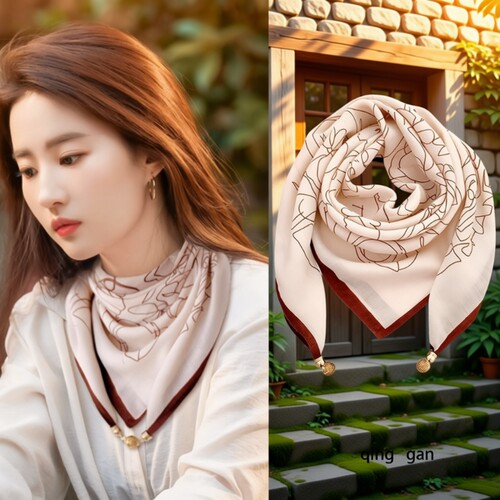 磁扣棉麻护颈方巾|千人回购