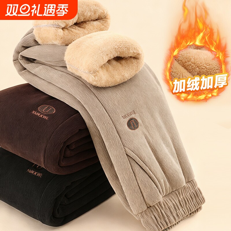 中老年秋冬季新款女士棉裤加绒加厚爆款裤子休闲裤运动裤保暖卫裤