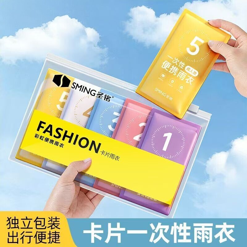 卡片一次性雨衣儿童成人外穿加厚套头长款全身防暴雨便携雨披加长