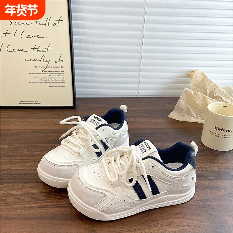 厚底港风小白鞋女ins学生百搭运动休闲板鞋2025夏秋季新款德训