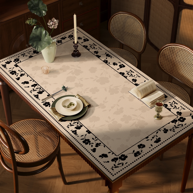中古风餐桌垫轻奢高级感茶几桌布免洗防水防油防烫桌面保护垫新款