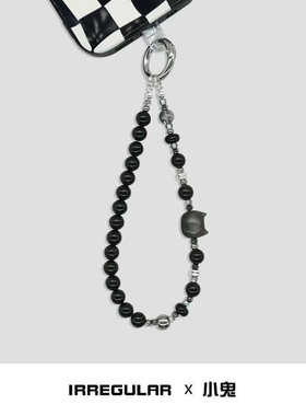 暗黑系手机链挂链黑色猫咪手机挂绳挂手腕高级挂件ccd相机配饰发