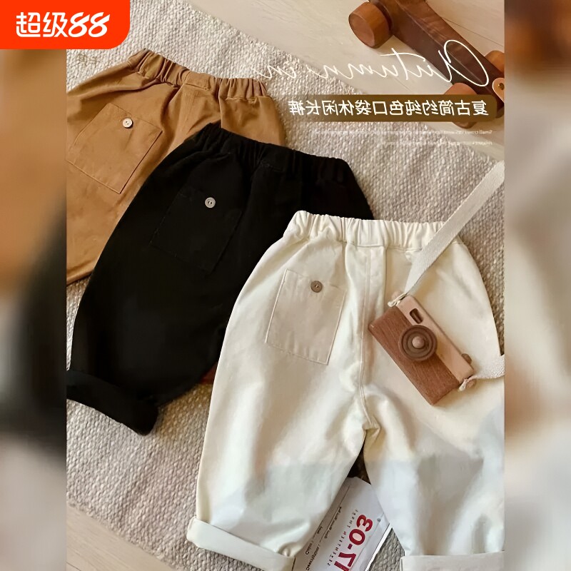 儿童春秋新款休闲韩版百搭直筒裤图片