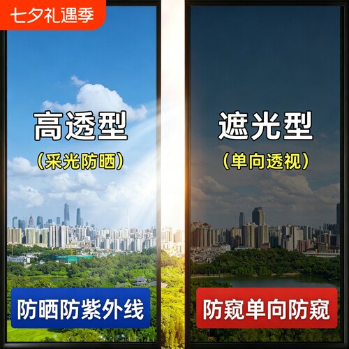 家用窗户玻璃防晒隔热膜贴纸防窥