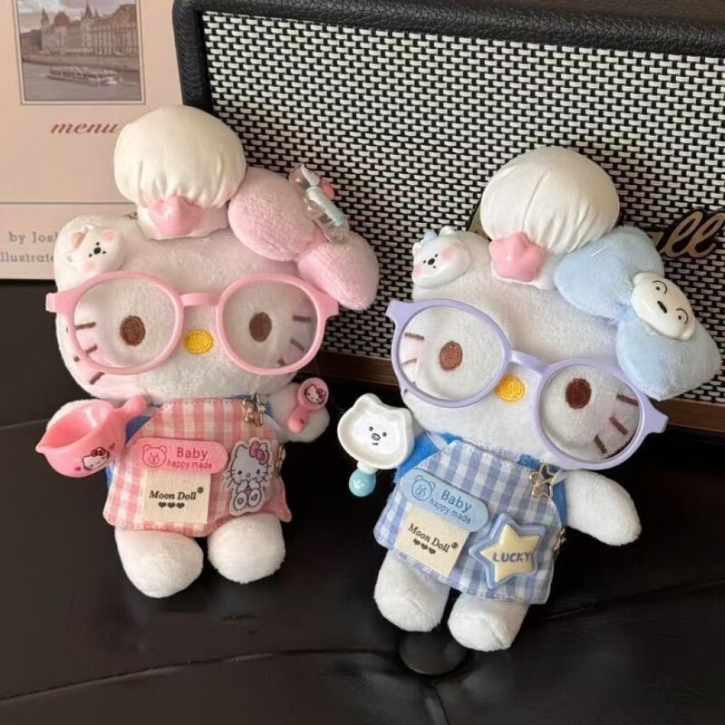 可爱小厨娘Kitty猫咪包包挂件少女心毛绒公仔玩偶挂饰钥匙扣礼物图片