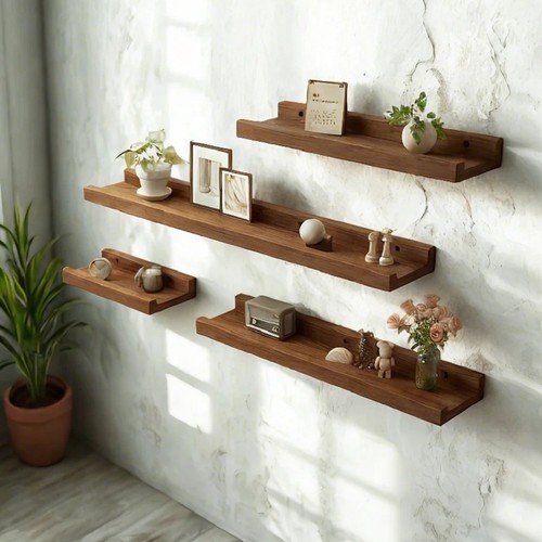 实木墙上置物架一字隔板展示客厅床头壁挂搁板墙面层板架收纳原木