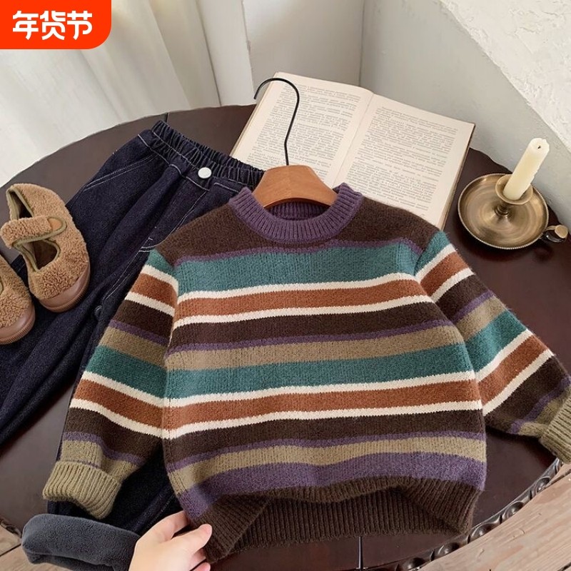 男童爆款毛衣2025秋冬新款中大童儿童加厚针织衫时髦洋气毛线韩版,童装/婴儿装/亲子装,毛衣/针织衫,淘宝优惠券,粉丝福利购,淘宝优惠卷