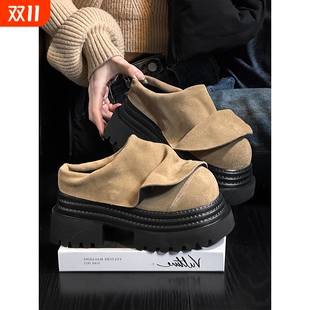 女复古百搭小个子增高勃肯拖鞋 鞋 松糕厚底半拖鞋 爆款 子女2025新款