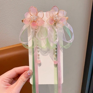 儿童古风发夹流苏飘带发卡女童中国风汉服配饰宝宝头饰蝴蝶水晶