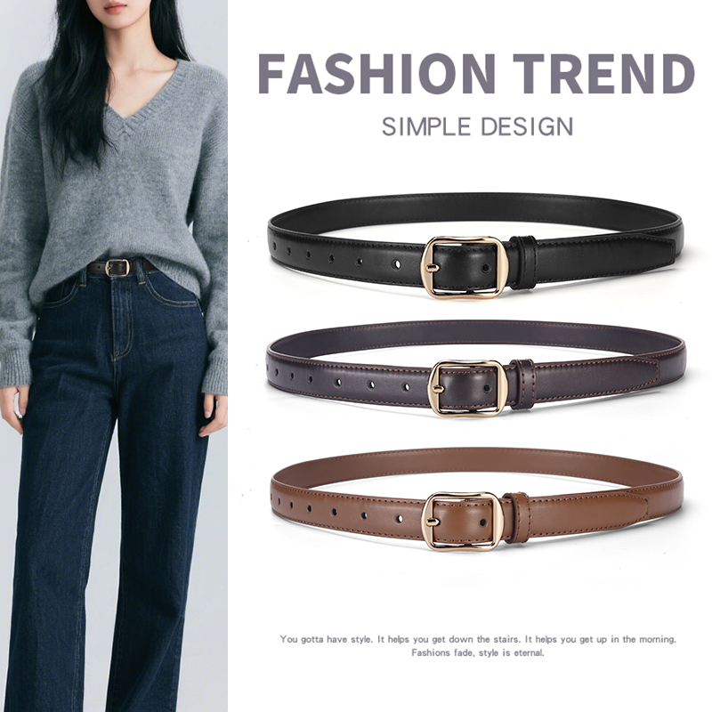 女款休闲百搭女士皮带2025针扣装饰牛仔裤时尚新款腰带简约腰带