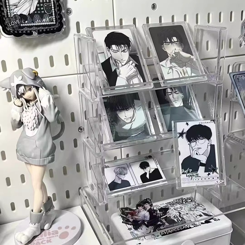 吧唧谷子展示架收纳盒亚克力桌面透明摆台卡牌卡片徽章陈列置物架 - 封面