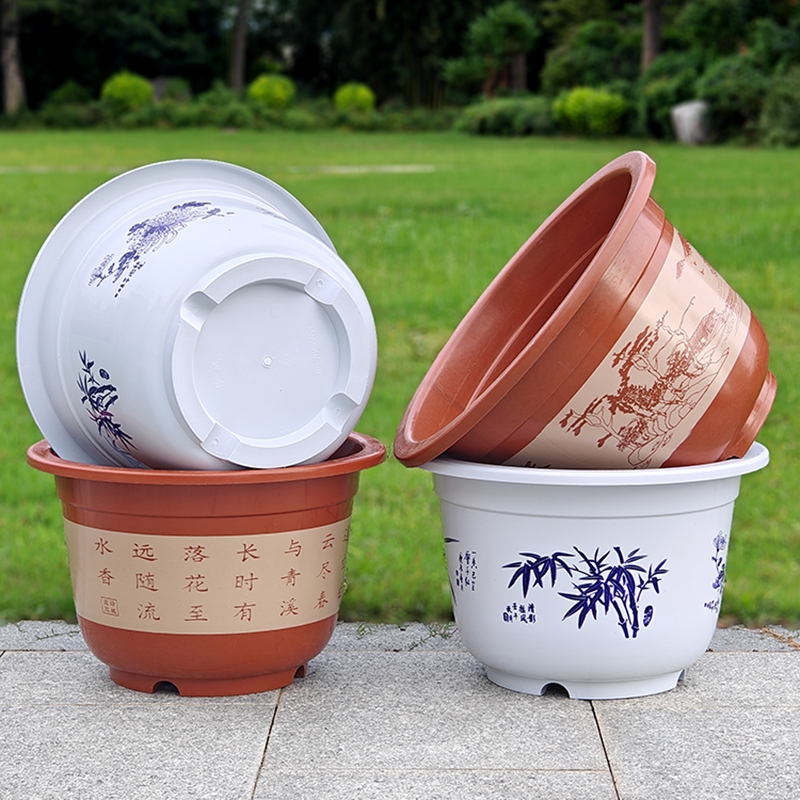 超大型荷花盆加厚无孔水培养鱼仿陶瓷室外种植果树绿植盆栽圆形盆