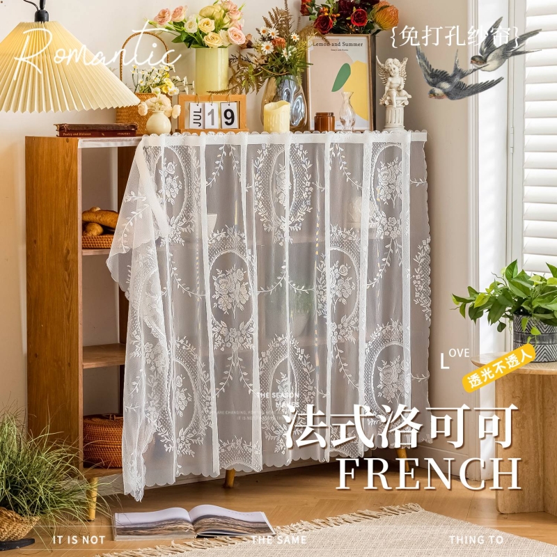 法式蕾丝纱帘卧室遮挡帘