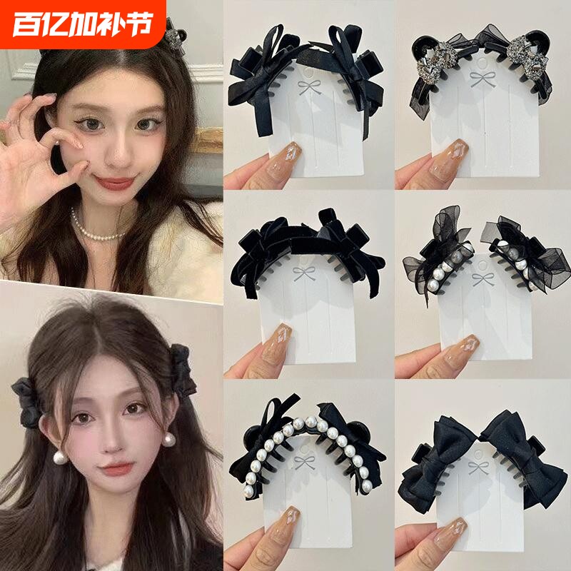 网红公主头蝴蝶结气质小抓夹2024新款甜美发夹前额刘海侧边夹发饰