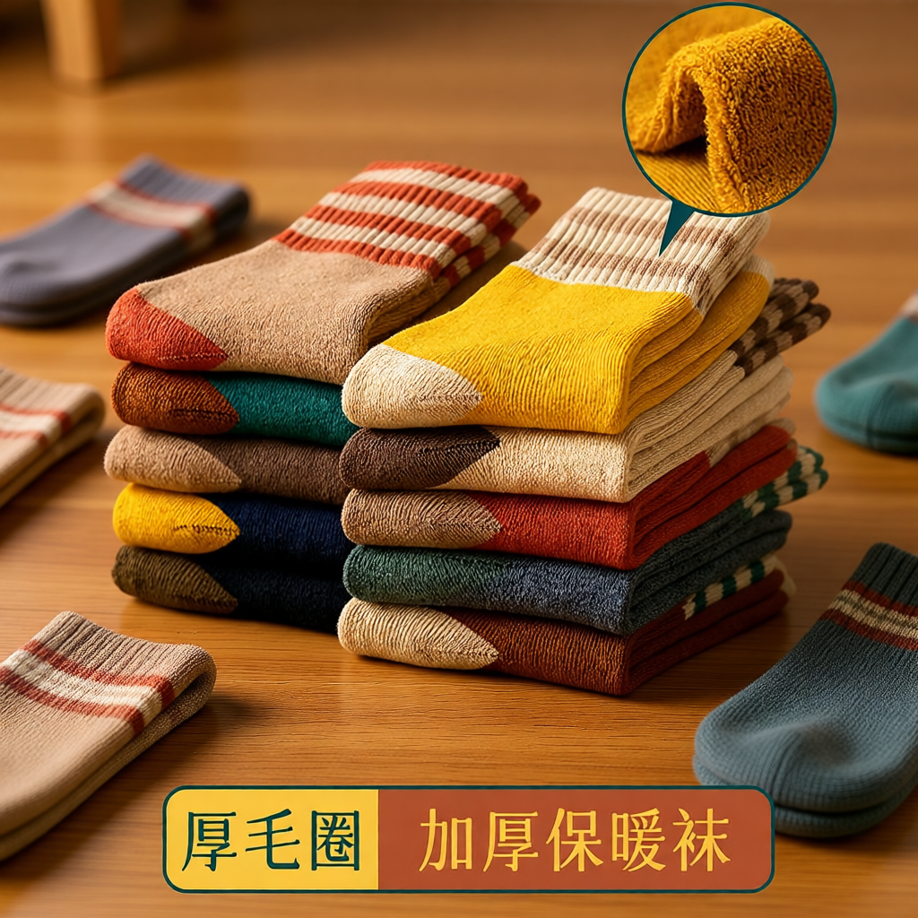 加厚袜子加绒保暖蓄热