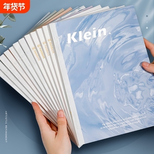 水波纹笔记本包背车线本小红薯推荐B5横线ins风无线胶装本高级灰笔记本子软面抄练习本日记本高颜值学生文具