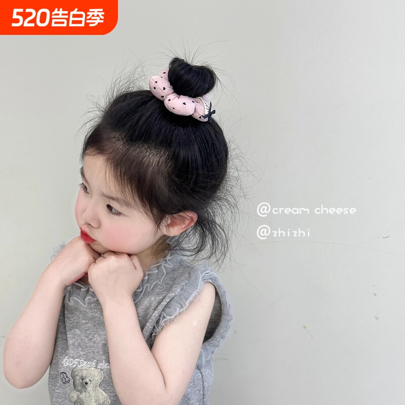 韩版女孩花朵大肠圈发圈儿童蝴蝶结套圈女童丸子头绳发绳充棉波点