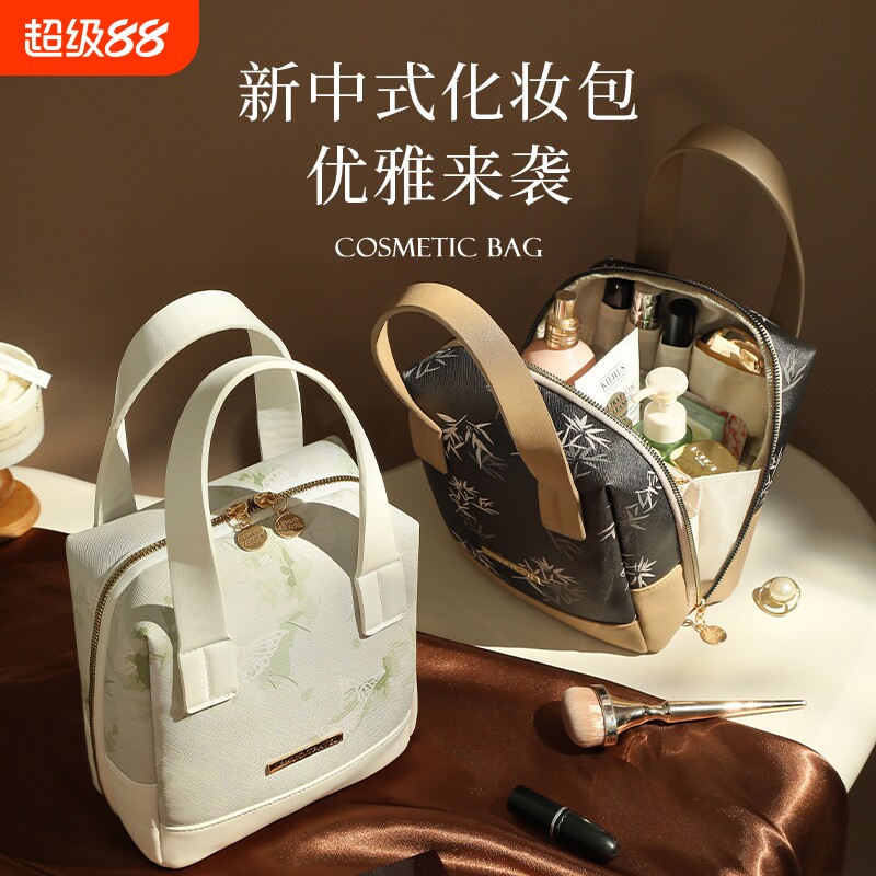 外出手提化妆包女大容量2025新款便携式收纳化妆刷袋旅行立式防水图片
