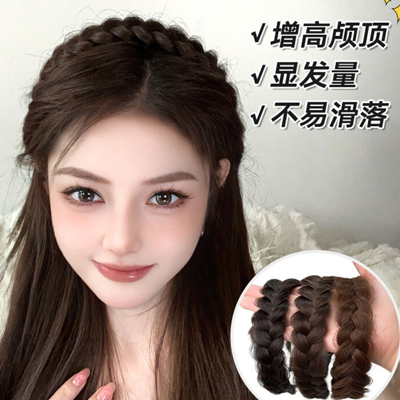 鱼骨辫假发发箍女麻花辫子发卡发捆压发头箍编发头饰女款2025新款