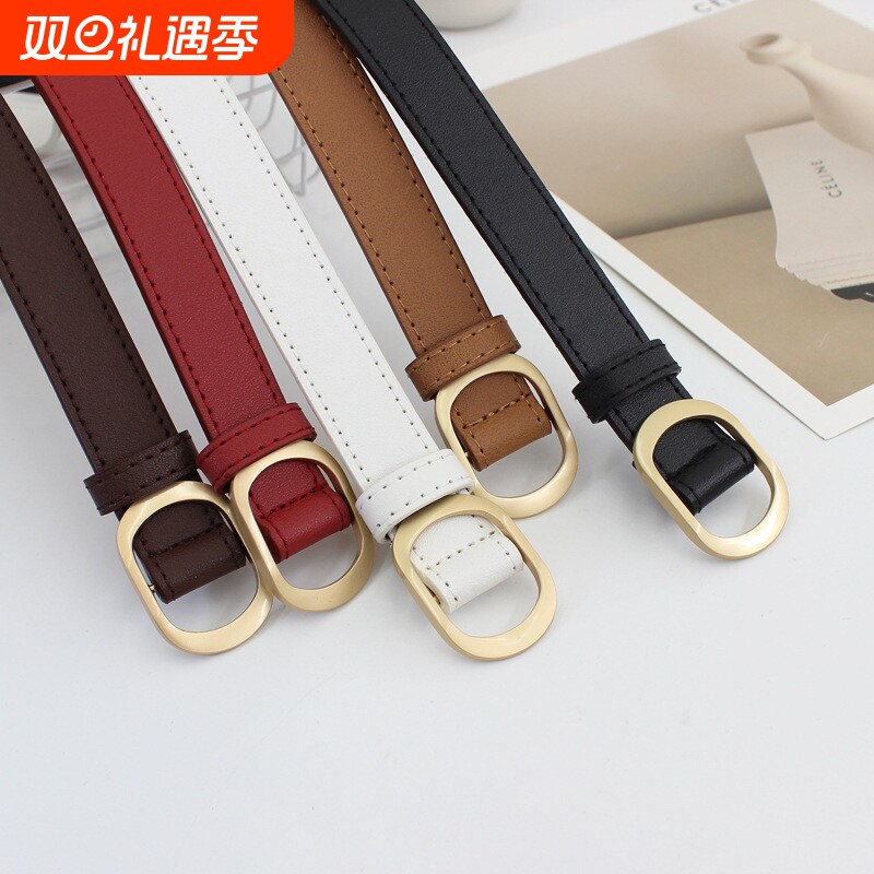 学生无孔金扣皮带韩版女ins风百搭细牛仔裤带装饰免打孔一件代发