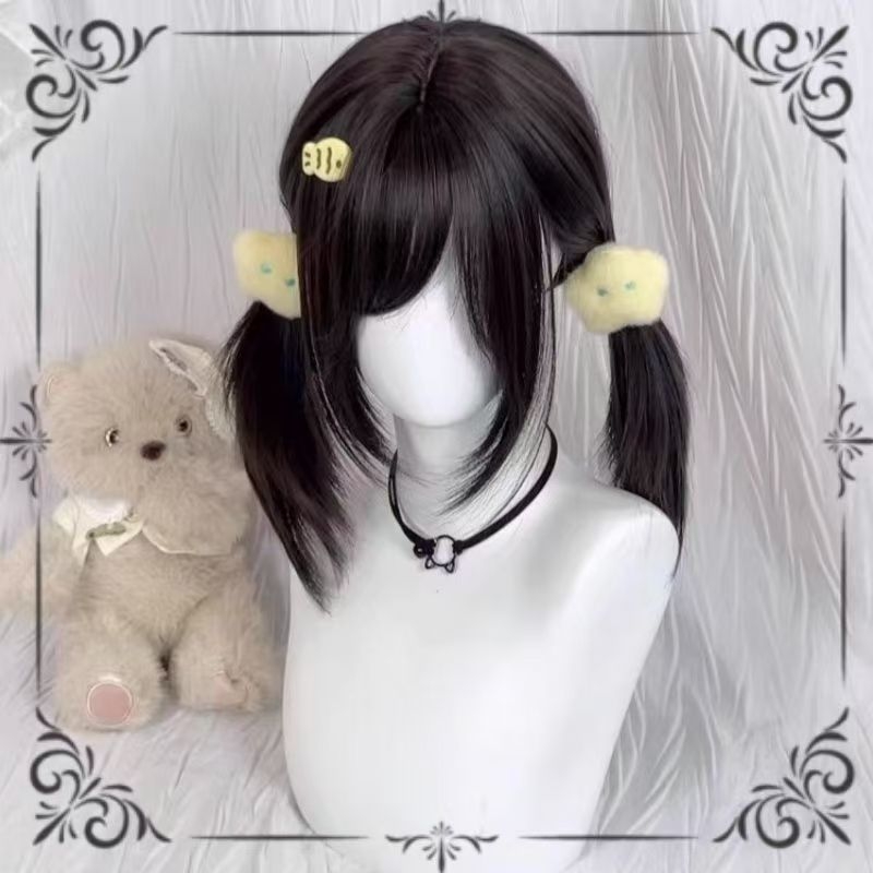 短发假发lolita刘海双马尾萌妹日常仿真锁骨发假发全套女