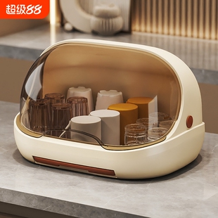 茶杯茶具收纳盒子桌面方形透明整理柜餐桌厨房橱柜杯子收纳置物架
