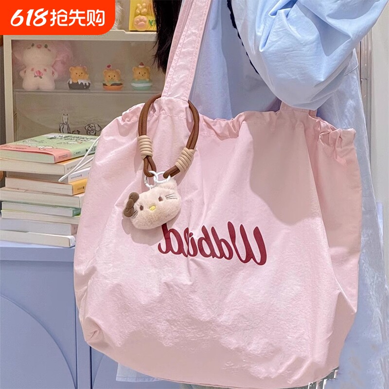 韩系ins风帆布包包女 单肩包学生党大容量旅游轻便百搭通勤托特包