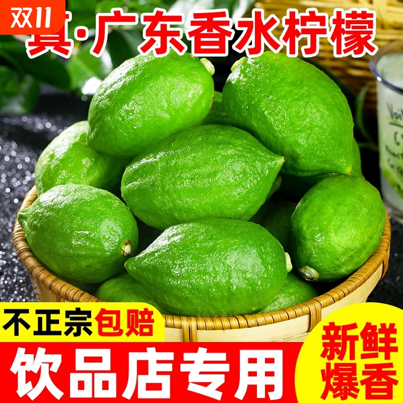 广东香水柠檬新鲜一级果应当季水果海南无籽青柠檬奶茶店专用9斤