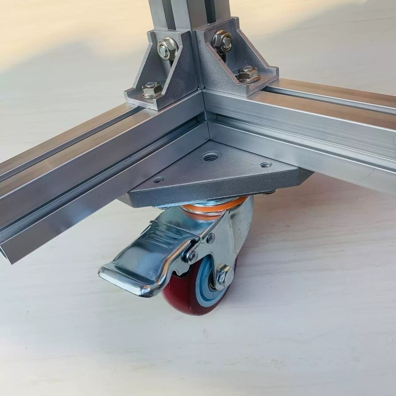 40*40工业铝型材专用3寸带刹车万向脚轮货架精密仪器工业设备脚