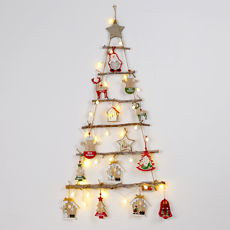 圣诞节装饰品木质圣诞树场景挂饰