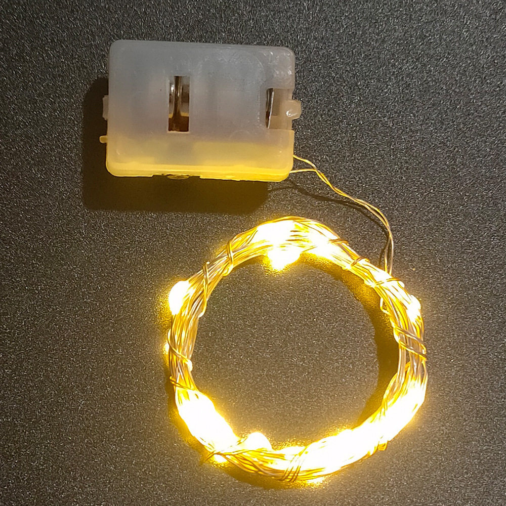 圣诞节装饰品白色铜线led彩灯电池盒3米黄色暖光灯网红圣诞树配饰