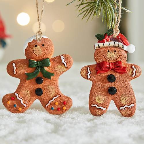 圣诞节装饰品树脂姜饼人小挂件圣诞树吊饰可爱小挂饰场景布置道具
