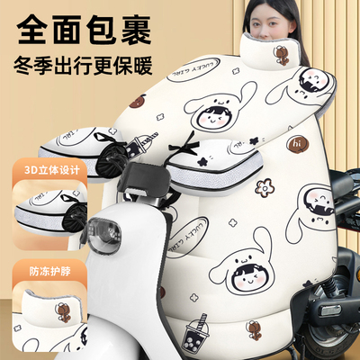 电动电瓶车挡风被冬季2024新款防寒加绒加厚加大全包款防水防风罩