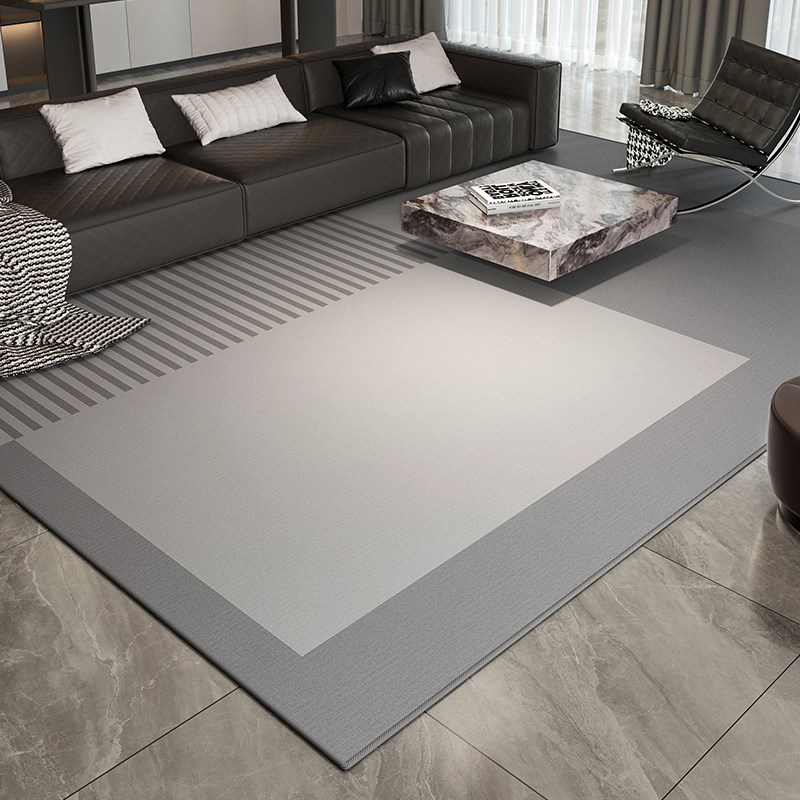 轻奢入户地垫客厅地垫简约现代风格绒毛地毯防水防V污防静电易打