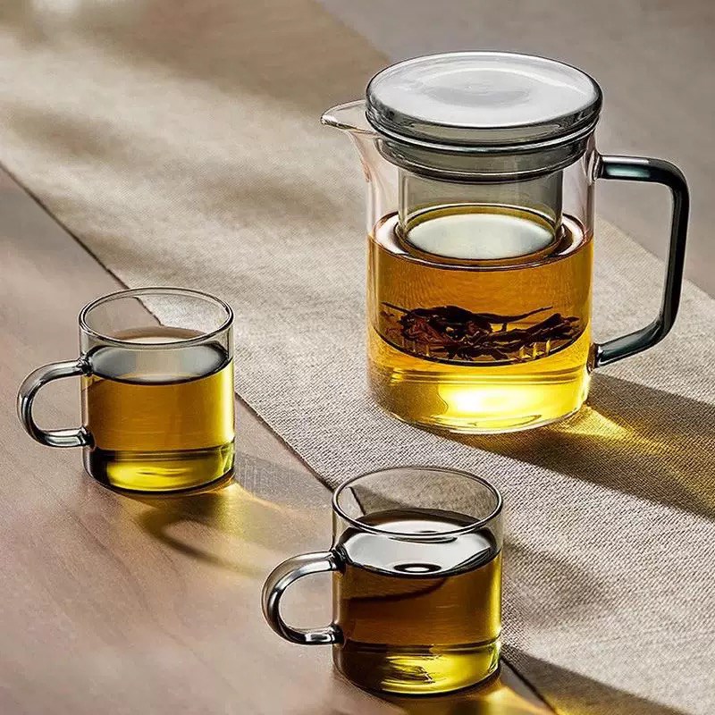 玻璃茶杯耐高温泡茶杯茶水分离冲茶器办公室待客泡T红茶茶具泡茶