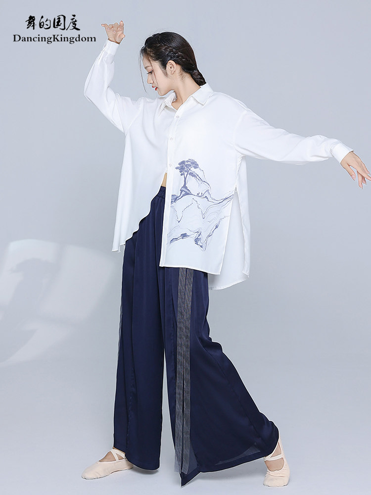 舞的国度现代衬衫舞蹈服飘逸女长袖练功服古典舞爵士舞演出服新款