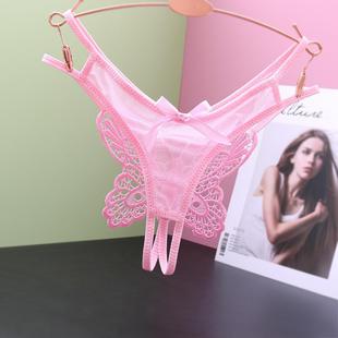 开洞性感网纱超火丁子内裤 丁字裤 女蕾丝女士 激情开裆裤 情侣短裤