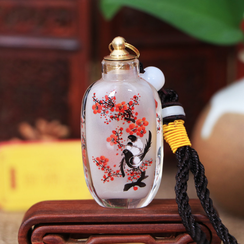 内画鼻烟壶螺纹便携毛手工绘制中国风特色小礼品出国商务生日礼物