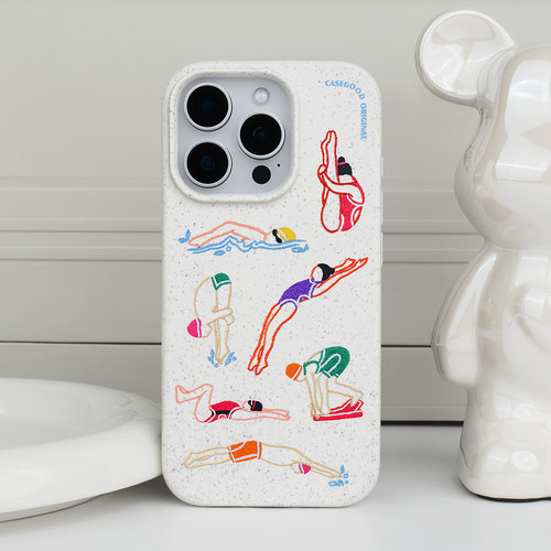 CASEGOOD 原创游泳跳水运动可降解磁吸手机壳17新款16苹果15promax适用13iPhone14pro保护套软壳小众设计