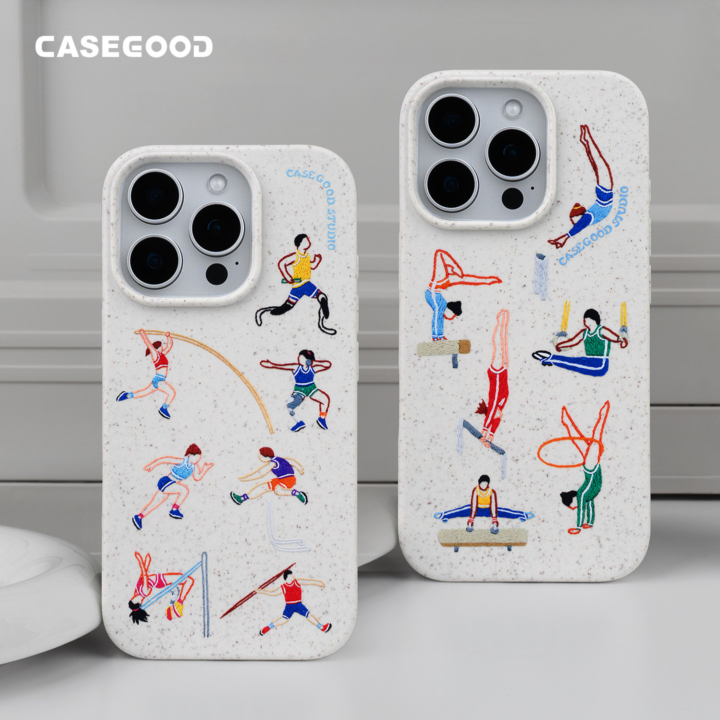 CASEGOOD 原创小众插画ins风田径体操运动员磁吸可降解苹果17promax手机壳15适用iPhone18新款16保护套14