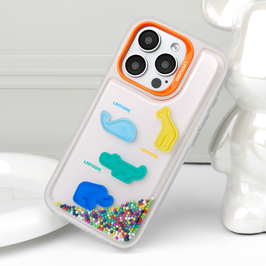 casegood原创彩色小球解压创意手机壳15promax新款13适用iPhone14pro保护套小众个性好玩流动珠子全包防摔