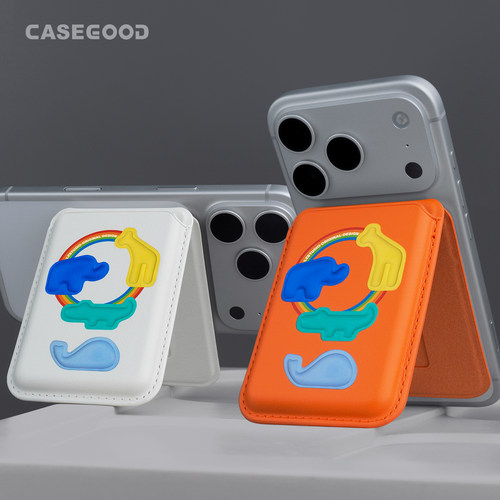 CASEGOOD 原创手机磁吸卡包支架MagSafe新款证件照片门禁背贴卡套