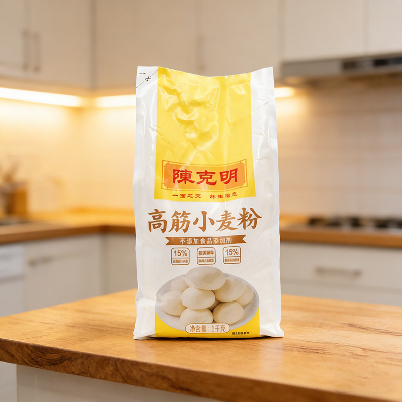 陈克明高筋小麦粉1kg中筋面粉包子饺子面条烙饼家庭通用新鲜日期