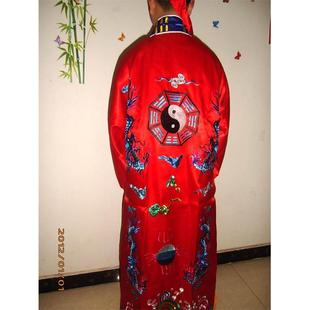 新款新款包邮道士服装道场法器道服法衣道袍太极八卦衣送八卦帽子
