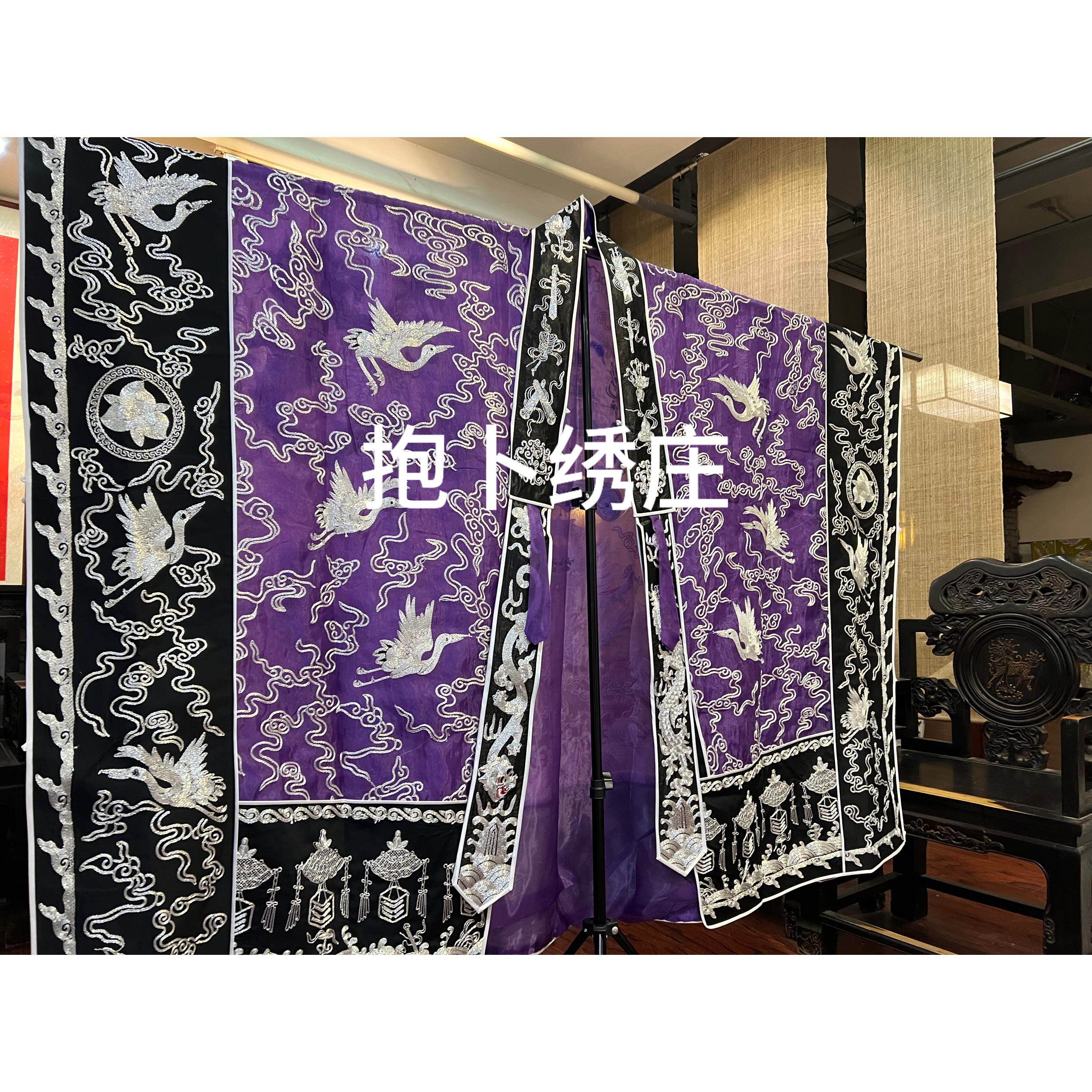 新款道士服高功服轻薄纱料白银仿手工紫薇琼台五龙法袍法衣降衣道