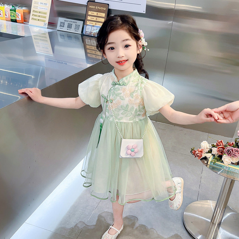 专柜正品女童夏季汉服连衣裙