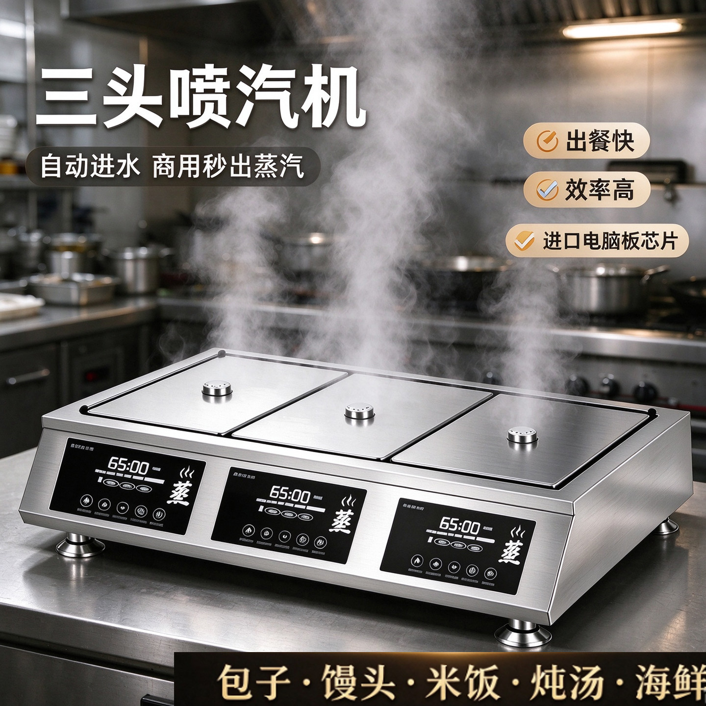 方密秒出蒸汽喷汽机高效出餐芯片