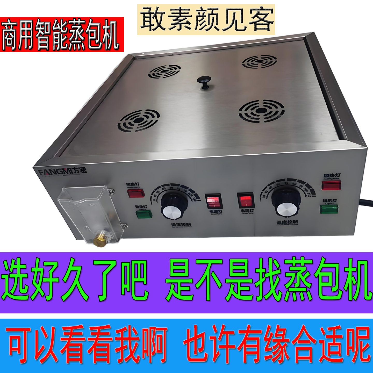 智能商用缺水断电台式蒸包炉