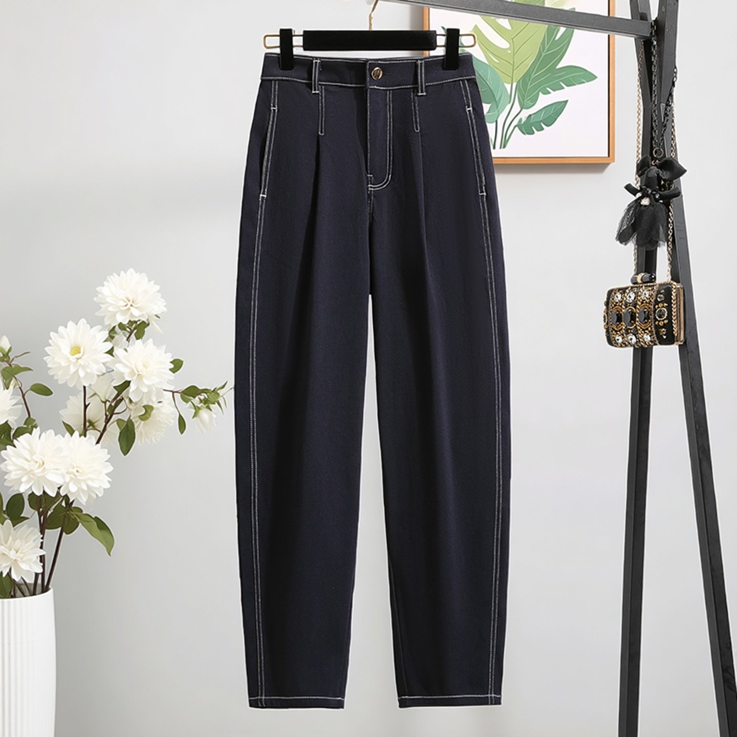 梨形身材胖MM遮胯显瘦老爹裤2026春季新款时尚有型休闲百搭哈伦裤,女装/女士精品,大码裤装,淘宝优惠券,粉丝福利购,淘宝优惠卷