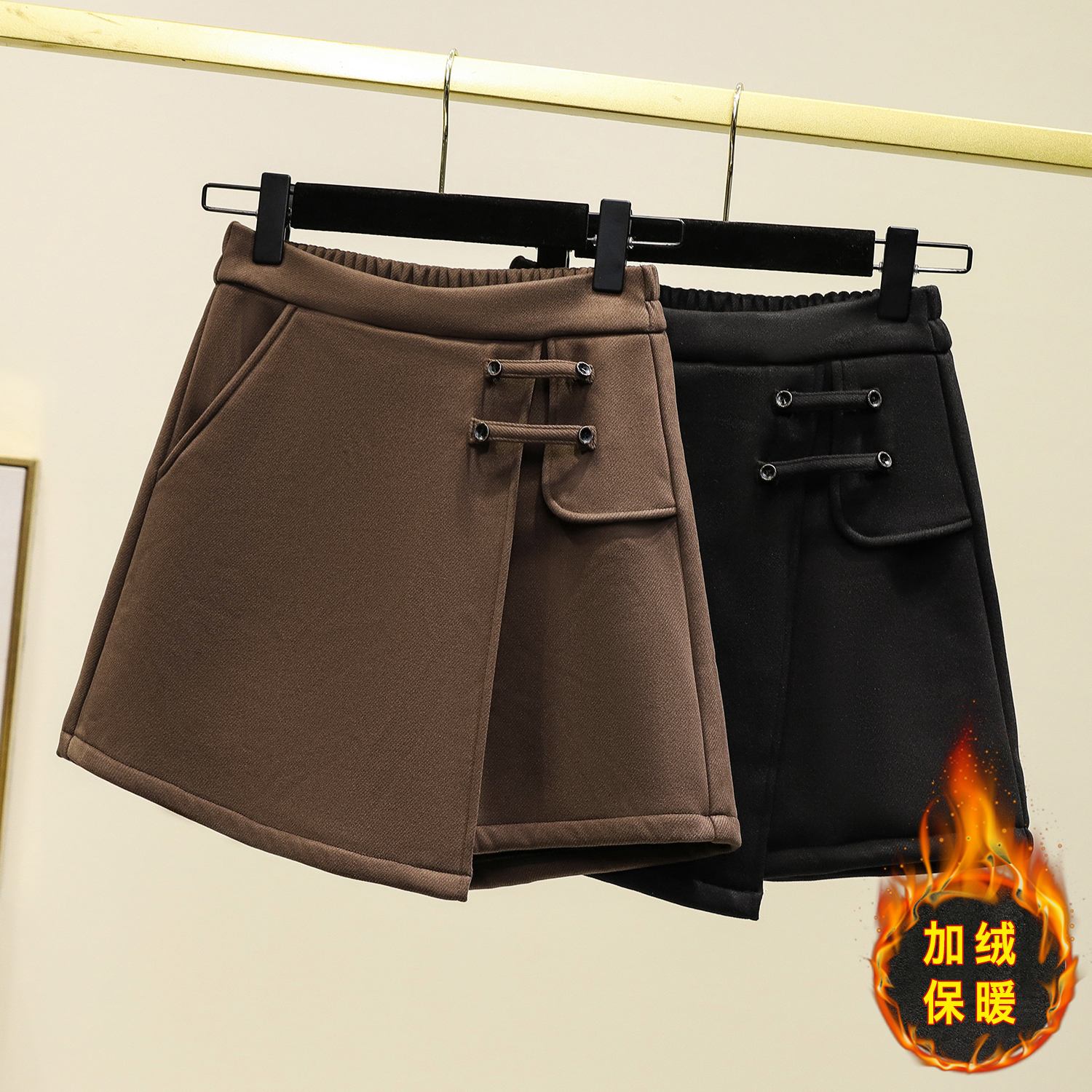 加大码韩版洋气减龄加绒打底靴裤